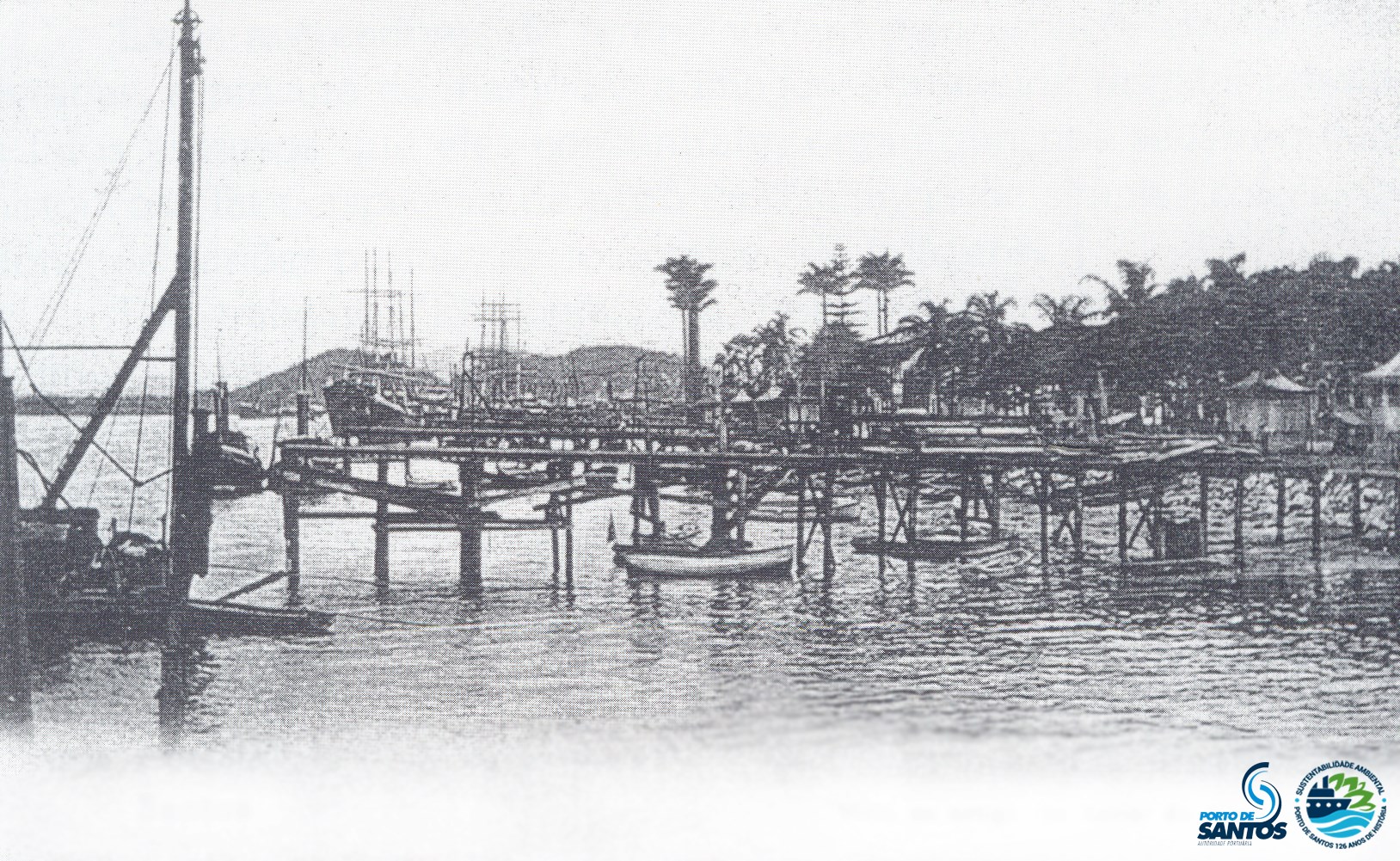 porto de Santos, Santos no século XIX, pontes de trapiche